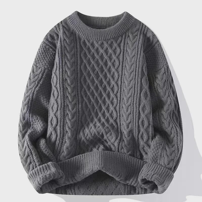 Men’s Zodiac Year Red Cable Knit Cardigan – High-End Autumn/Winter Sweater for Couples