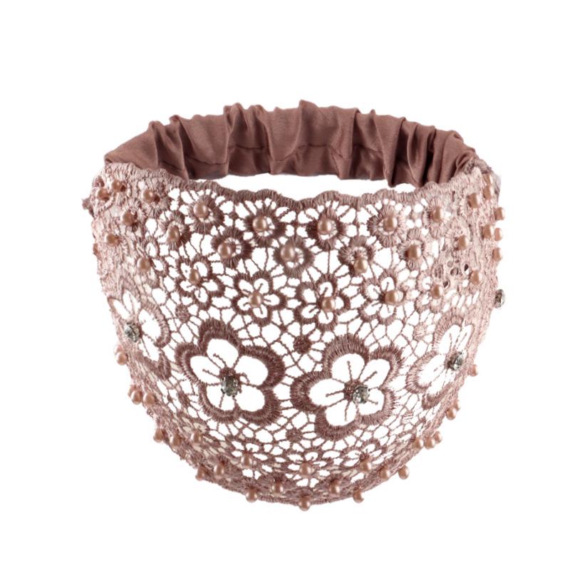 "New Style Plum Blossom Hollow Headband: Wide Edge with Nail Beads Douyin-Inspired White Hair Accessory for Women"