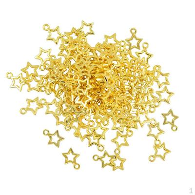 100 Stück Stern-Charms, Anhänger, Schmuckherstellung, DIY-Halskette, Basteln – Gold