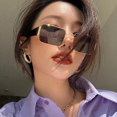 New Men Women Sun UV Protection Fashion Personality Retro Literal Driving Hip Hop Street Snap Concave Shape Party Square Sunglasses Face Small