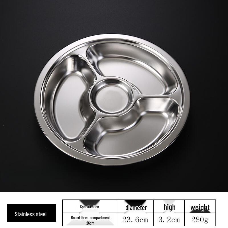 Leyongtu Stainless Steel Round Divided Plate