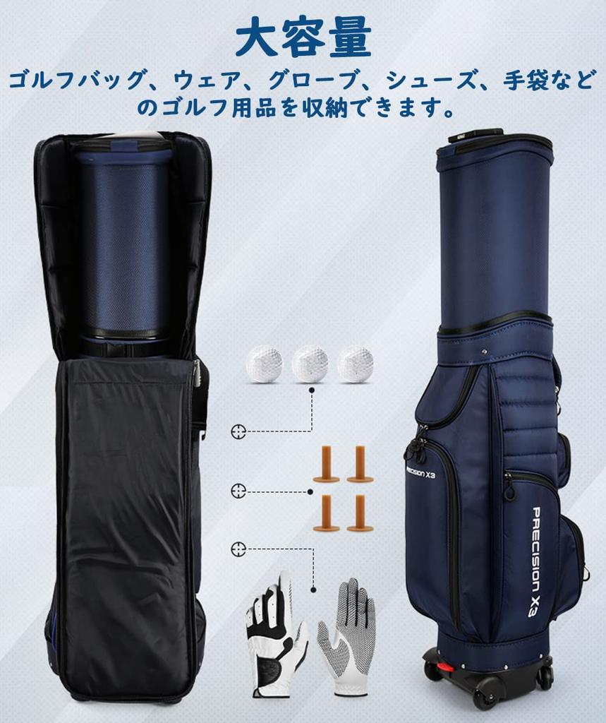 FMAFNLY Golftasche Golf Reiseabdeckung mit faltbarer Golf-Fluggesellschaft Golftasche Reiseabdeckung Passend für bis zu Schwarz Blau Abdeckung, Räder, Tasche, Koffer, Widerstandsfähig, 9,5"/48"