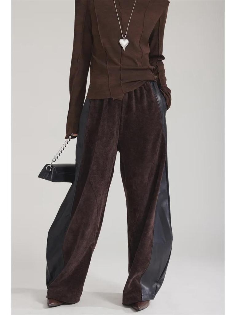 Maillard Women's Wide-Leg Velvet-Lined Sports Sweatpants for Autumn/Winter
