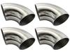 BRIGHTZ 76mm Stainless Steel Elbow 4 Pieces 76mm 76mm 90° Bends, 1.2mm Thick, [MUF-JOI-029-4PC] Diameter, Diameter, 90°