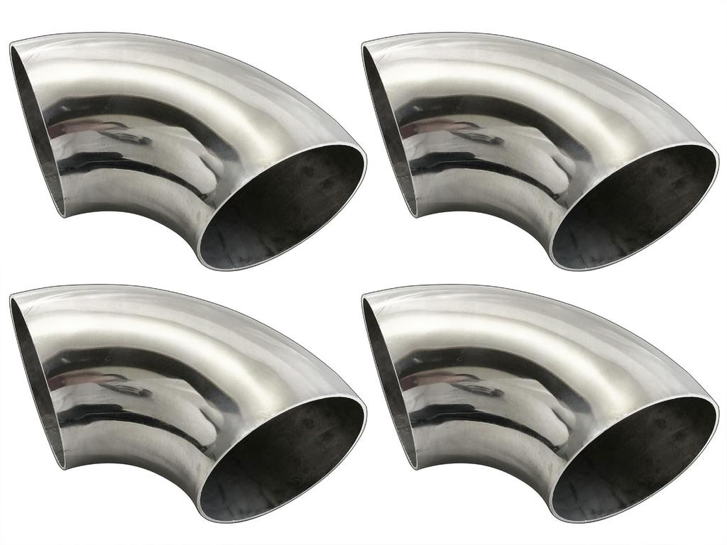 BRIGHTZ 76mm Nerezové koleno 4 kusy 76mm 76mm 90° ohyby, 1.2mm tlusté, [MUF-JOI-029-4PC] Průměr, Průměr, 90°
