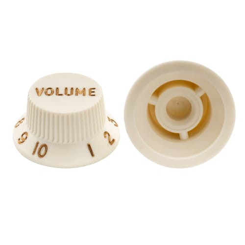 Musiclily Ultra Stratocaster Knob Set (1V/2T, Inch/Metric) for ST Electric Guitars, Aged White