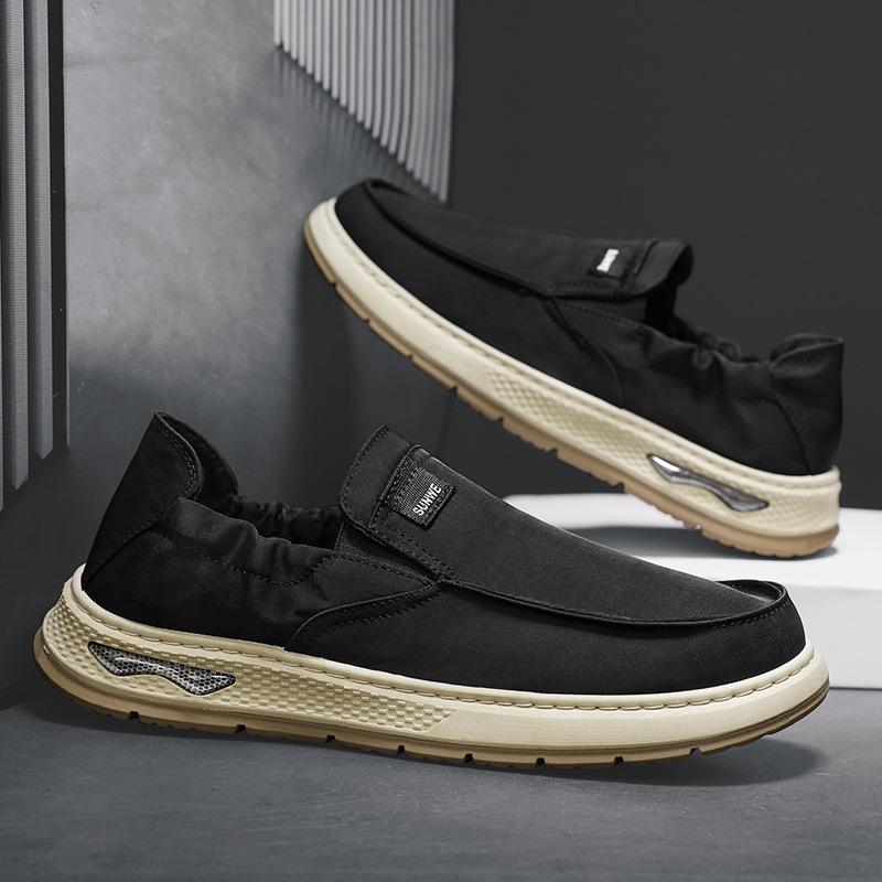 Combination Guochao 2024 four-season high-quality ice silk cloth breathable men's shoes, lightweight loafers, Doudou shoes