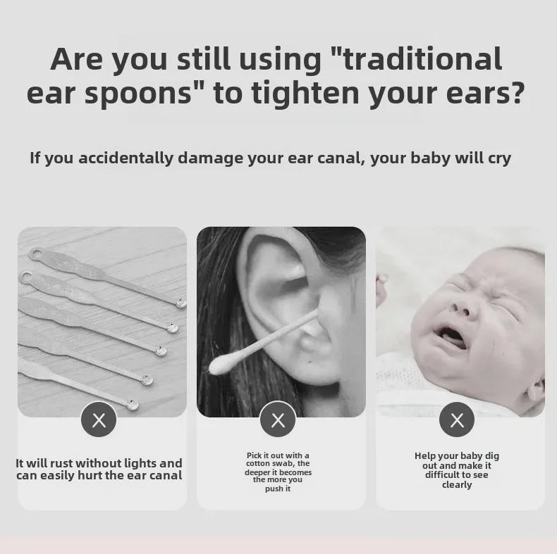 Luminous Electric Ear Cleaning Set for Babies and Children with Light-Enhanced Ear Pick Spoon