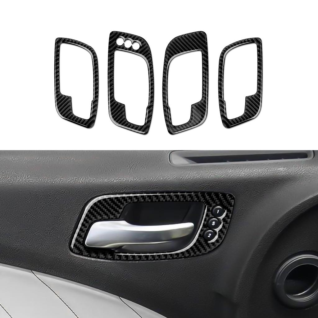 For Chrysler 300 (2011-2014) Car Center Console Gear Shift Panel Steering Wheel Cover Carbon Fiber Interior Sticker Accessories