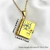 Openable Daughter Book Necklace Stainless Steel Gold Color Message Mini Book Pendant Necklace with Pages of Engraved Information