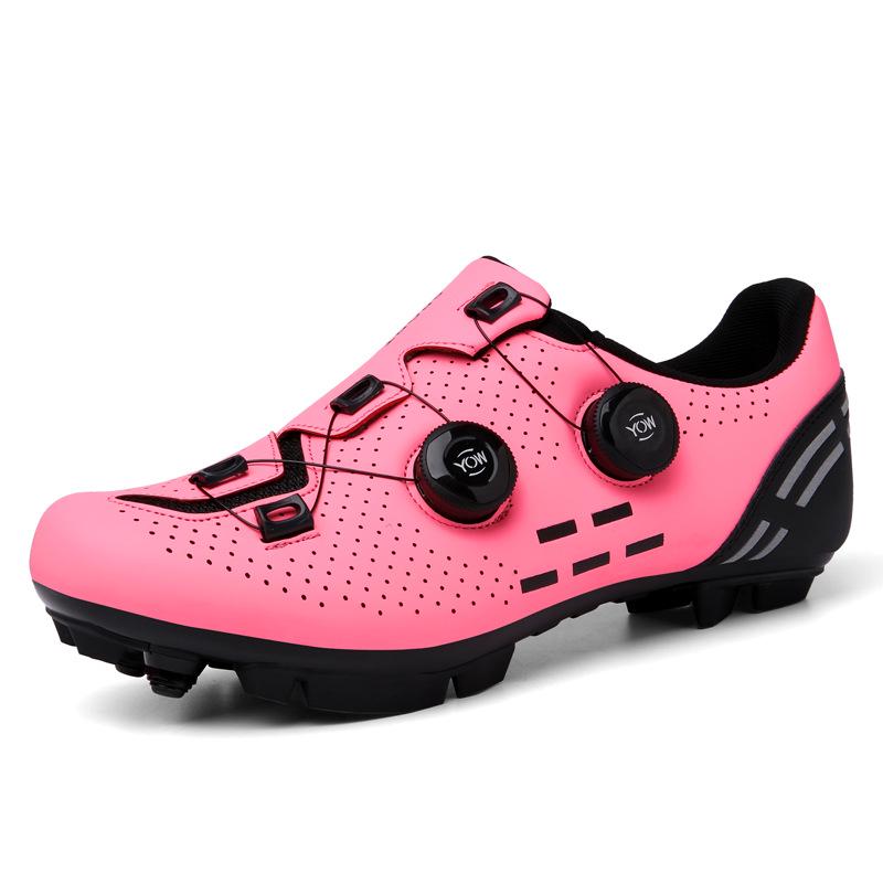T2021 Cycling Shoes: Versatile Men's and Women's Bicycle Footwear with Rotary Buckle, Lock and Lockless Options, Durable Leather Surface