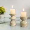 Beiger Travertin Naturstein Handgefertigt Langlebiger Kerzenhalter für Zuhause Hochzeit Osterparty Weihnachtsdekoration Marmor Kerzenglas