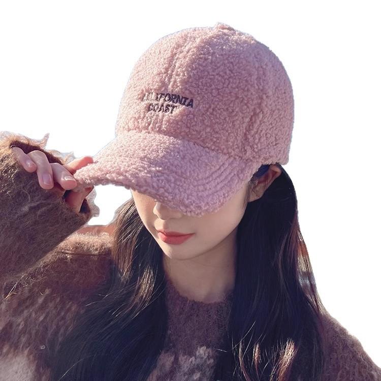 Autumn and Winter Style Fashionable  Casual and Versatile Warm and Cold Proof Thickened Baseball Cap Plush Comfortable Women's Style