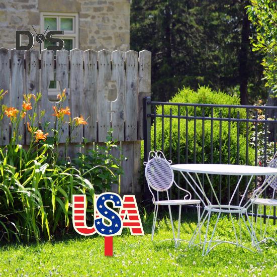 Star Patriotic Garden Stake American Style Outdoor Stake 4th of July Holiday Decor for Home Independence Day Yard Lawn Decoration