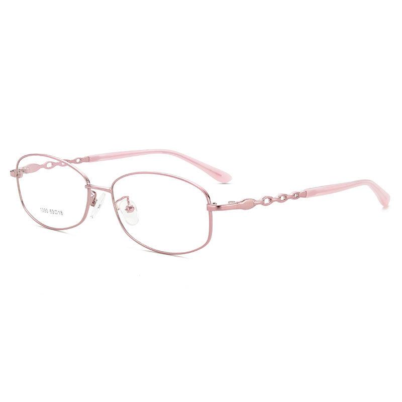 Women s Retro Titanium Alloy Full-Frame Myopia Glasses – Ultra-Light with IP Electroplating for Reading