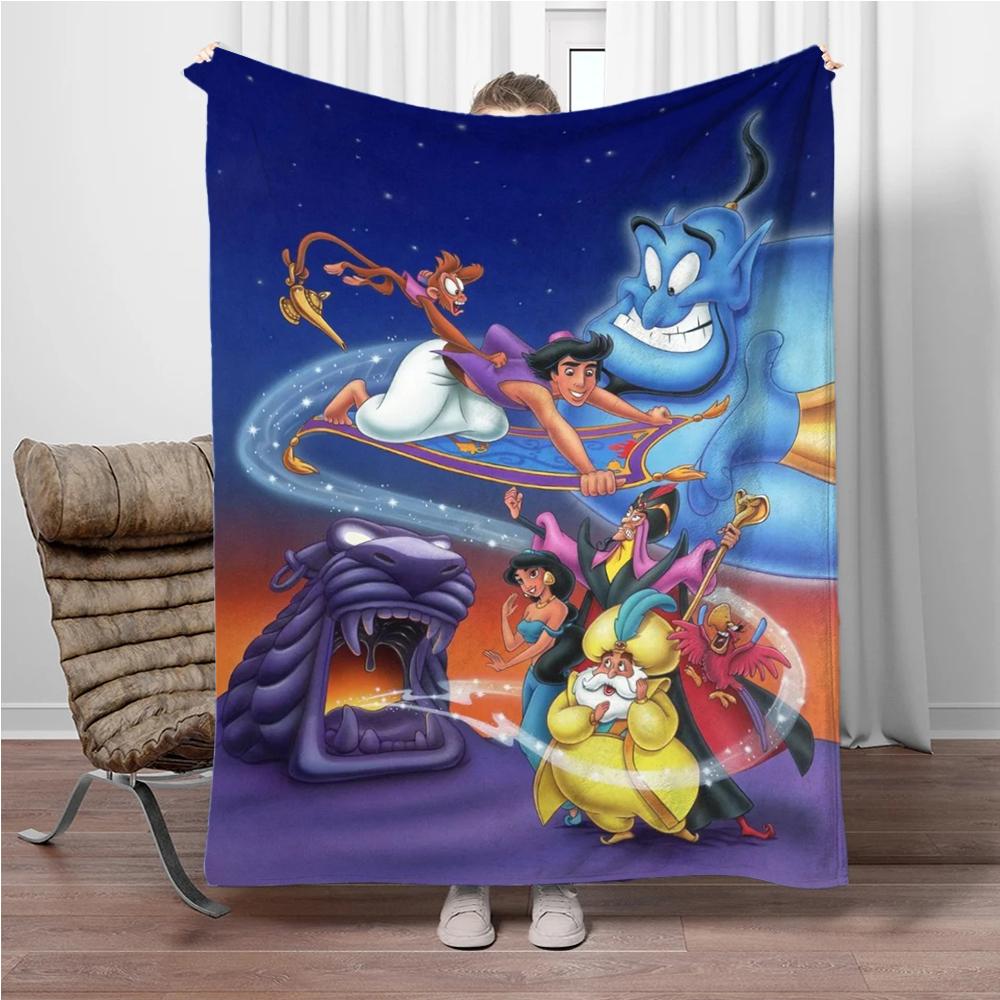 Aladdin Cartoon Princess Jasmine Children Warm Soft Blankets for Sofa Bed Cover Blanket Suitable for Birthday Souvenir Gifts