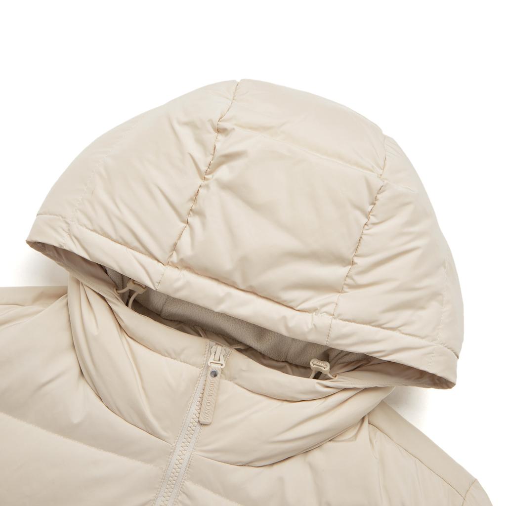 Li Ning Basketball Series Solid Color Hooded Long Sleeve Down Jacket Men Outerwear Oatmeal-Gray AYMU001-6