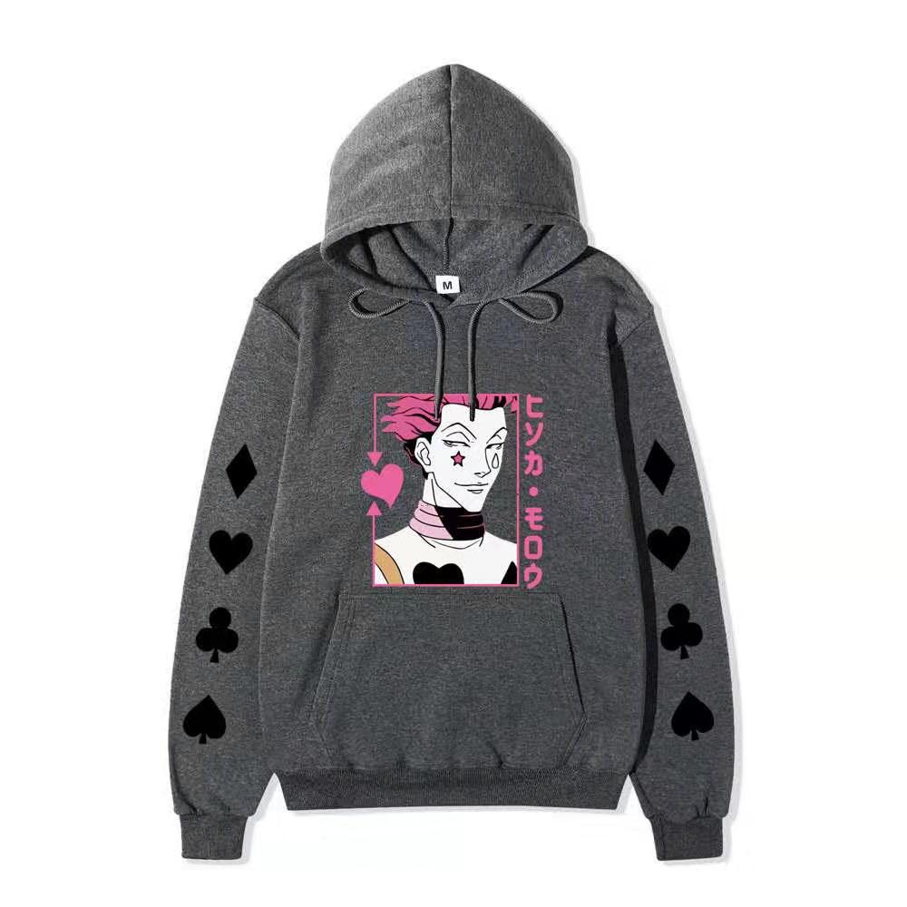 HUNTER X HUNTER Hisoka Print Fashion Sweatshirt Hip Hop Casual Unisex Autumn Winter Fleece Streetwear Tops