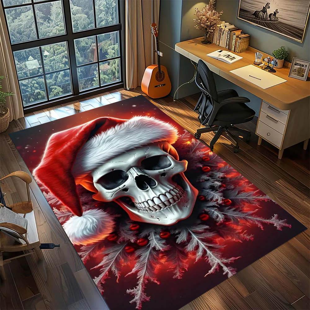 3D Horror Movie Characters Skull Carpet Rug Art for Room Decor Sofa Christmas Halloween Gifts Game Area Rug Non-slip Floor Mat