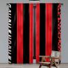 Vibrant Red Black Zebra Printed Curtains Suitable Bedroom Bathroom Living Room Dining Study Office Curtain Set Of 2 Made Polyester Washable Great