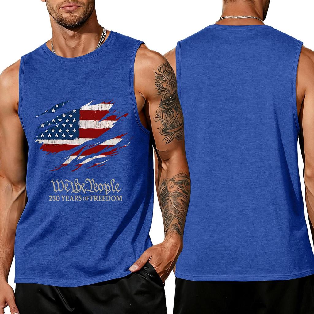 Men 4th Of Shirts USA Muscle Sleeveless Shirt Patriotic Tank Tops