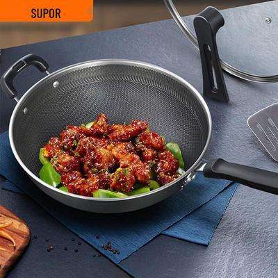 SUPOR Antihaft Wabenstruktur Edelstahl Wok Pfanne