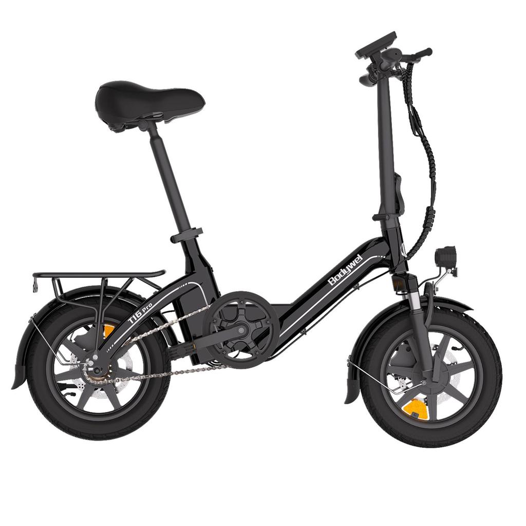 Bodywel T16PRO Folding Electric Bicycle With a Rear Shelf 36V7.8AH Battery 250W Motor UrbanCommuting E- Bike 14 Inch Tires Outdoor Electric Bike