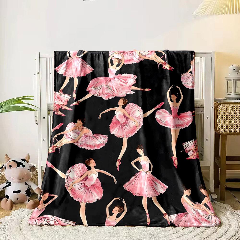 Ballet Girl Pink Blanket bedroom Blanket for Livingroom Couch lunch break Soft throw for Friend's festival Gift
