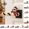 Seasonal Interior Decor Christmas Door Handle Cover, Knitted Lever Handles Cute Santa Gingerbread Claus Covers Man Penguin, Festive Sleeve for