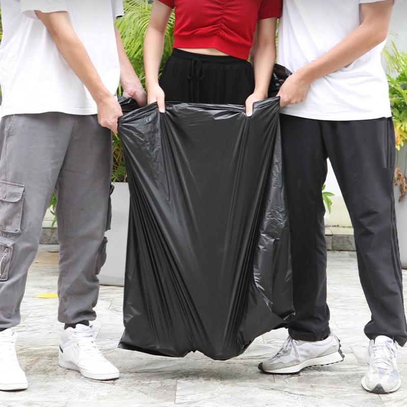 100Pcs 50X60Cm Black Outdoor Disposable Plastic Garbage Bag, Large Capacity And Thickness, Leak-Proof And Durable