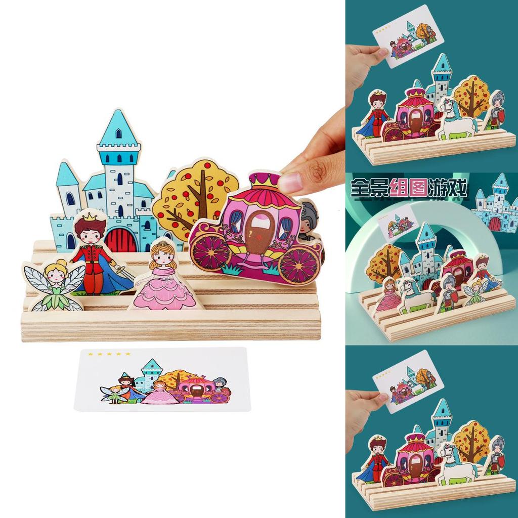 Wooden Childrens Castle Prince Puzzles With Color Recognition And Matching For Early Education Playset
