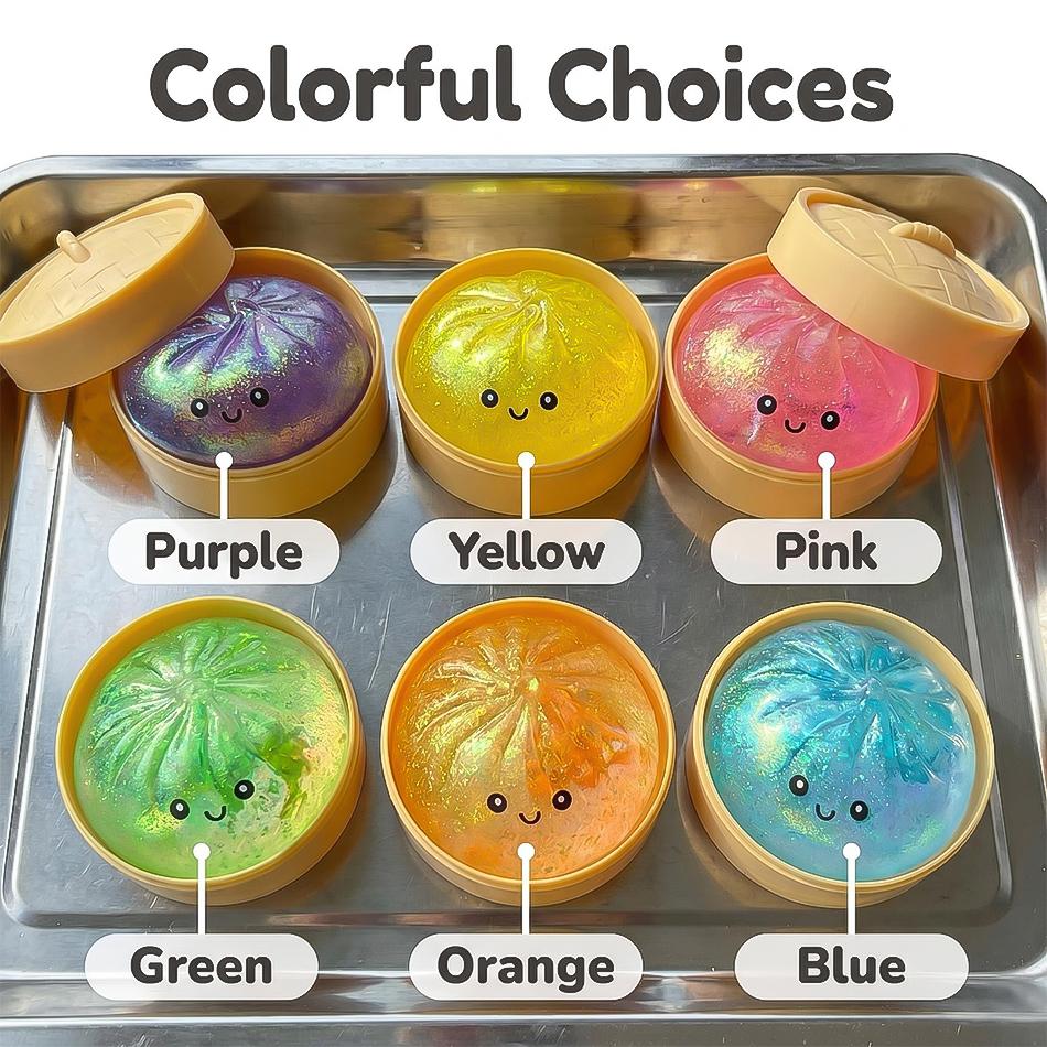 Blind Box Colorful Glitter Dumpling Squishy Relaxing  Antistress Enhance Happiness Rebound Squeeze Reliever Toy