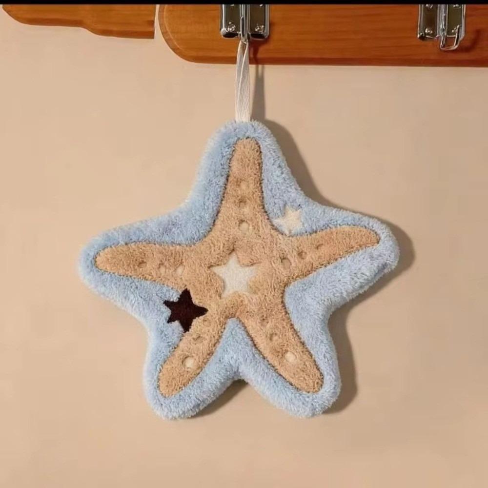 

Super Water-Absorbing Hand Towel Starfish Shape Handkerchief Rag for Kitchen Bathroom A