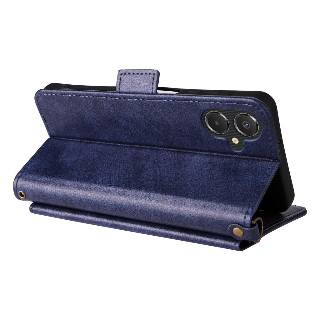 For Samsung Galaxy A06 5G/4G Leather Case Magnetic Closure Wallet Stand Phone Cover with Crossbody Strap