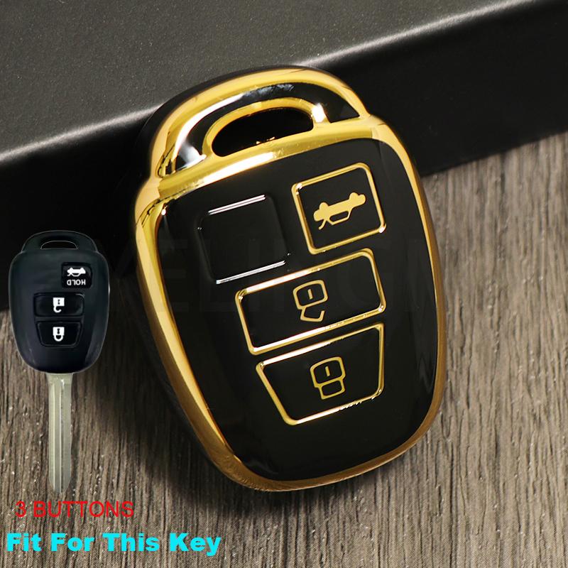 TPU 2/3/4 ButtonsCar Key Cover Case For Toyota Camry Prius Corolla RAV4 Sienna 2014 2015 Shell Fob Protected Holder Accessories