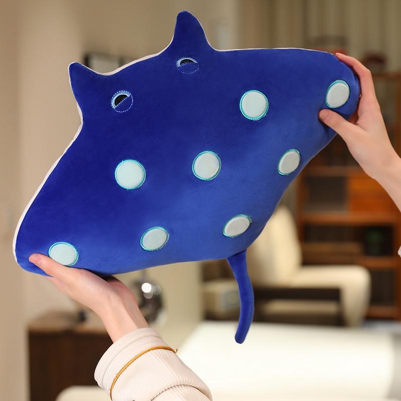 Favorite Toy Unisex Sky Blue Hot Cartoon Fish Manta Ray Plush Toy Kawaii Devil Rajiformes Cute Mobulidae Plushies Pillow Stuffed Soft Marine Life Dolls Gifts