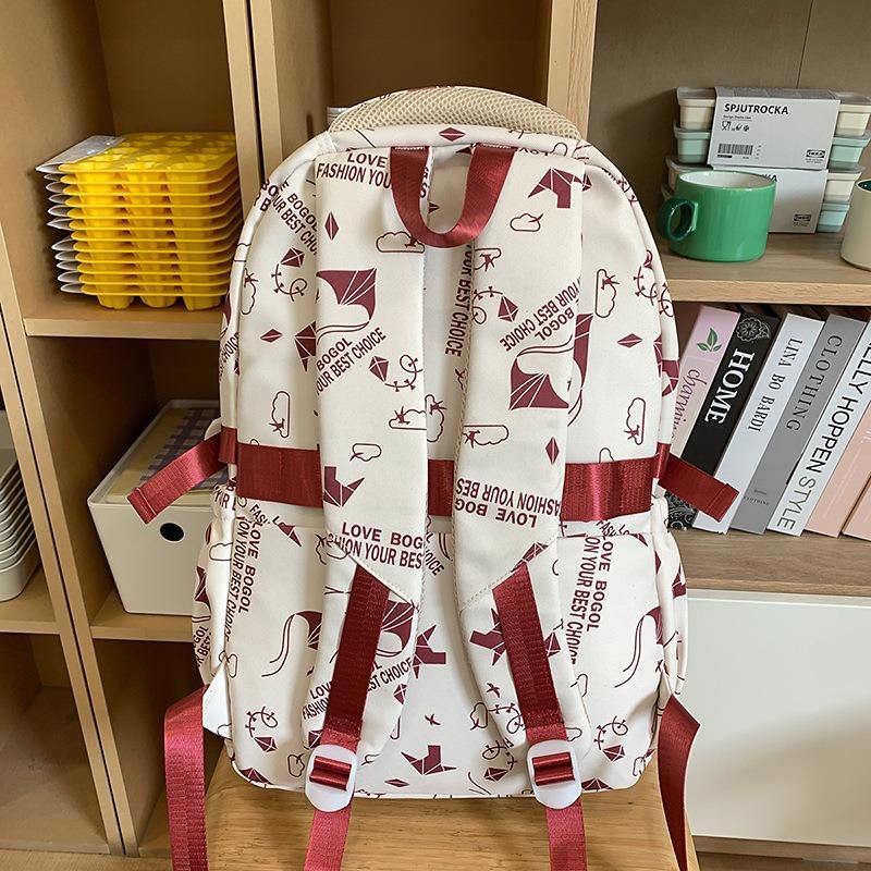 School bag new high-value college style fresh and sweet backpack junior high school students lightweight large-capacity backpack