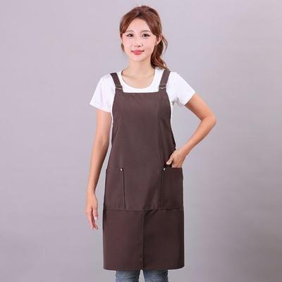 Front Split Design Kitchen Apron with Pockets Waterproof Gardening Apron Adjustable Straps Oil-proof Working Clothes Cooking Use