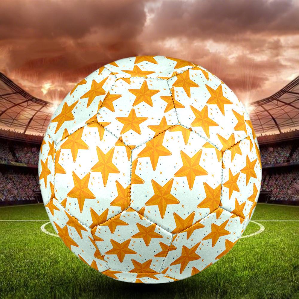 1PC Golden Star Soccer Ball Size 5 Football Machine Sewn Indoor/Outdoor Universal Football Gift W60