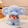 Cute Flower Holding Elephant Plush Toy Soft Stuffed Animal Doll Kids Birthday Valentines Day Gift Home Decor Fluffy Plushie