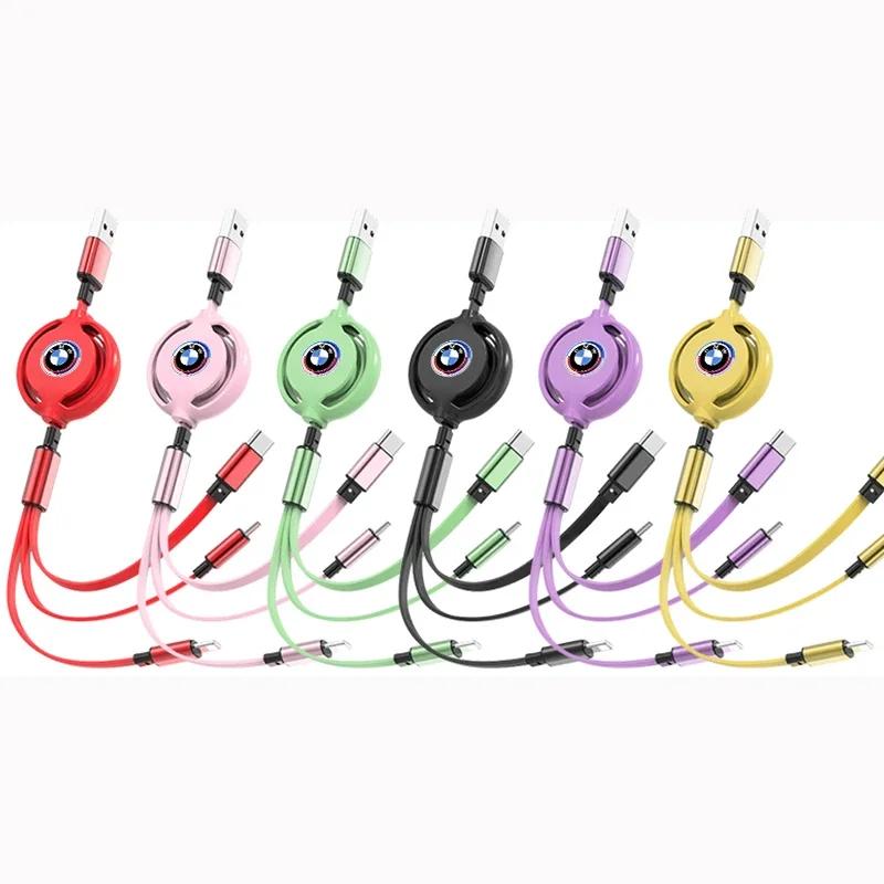 3 In 1 USB Fast Charging Cable Type Multi Charger Cable For BMW E34 E36 E60 E90 E46 E39 E70 F10 F20 F30 X6 X1 M3 M5 M6 F01 F02