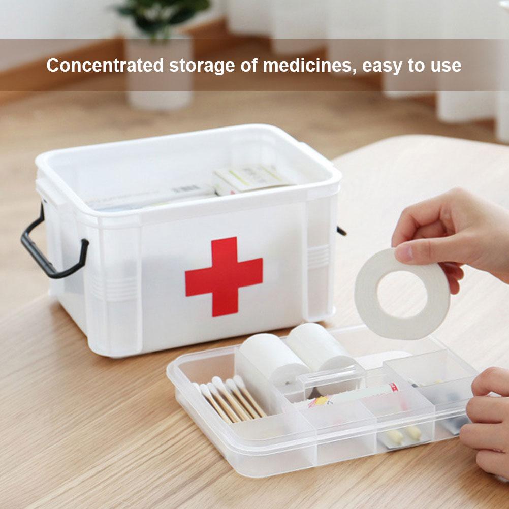 Transparent First Aid Box Portable Medicines Storage Box Safety Emergency Kits
