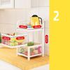 Kitchen Storage Rotatable Rack Stable Metal Revolving Basket with Wheels for Fruit VegetableSquare