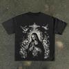 Unisexs Vintage Retro Trendy Punk Hip Hop Gothic Harajuku Print T Shirt Summer Oversize Tee Unisex Streetwear Casual Top Y2k Grunge