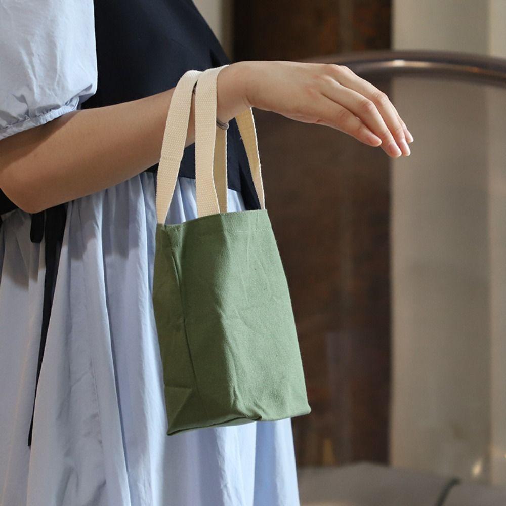 Bag Bucket Bags Korean Style Canvas Bags Women Handbags Coffee Milk Tea Bags Spring Day Picnic Bags
