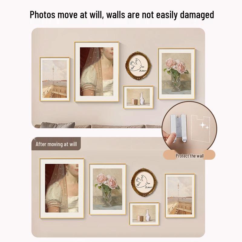 Pengyi No-Punch Hanging Nails for Wedding Photos - Non-Marking Wall-Mounted Picture Frame Hooks