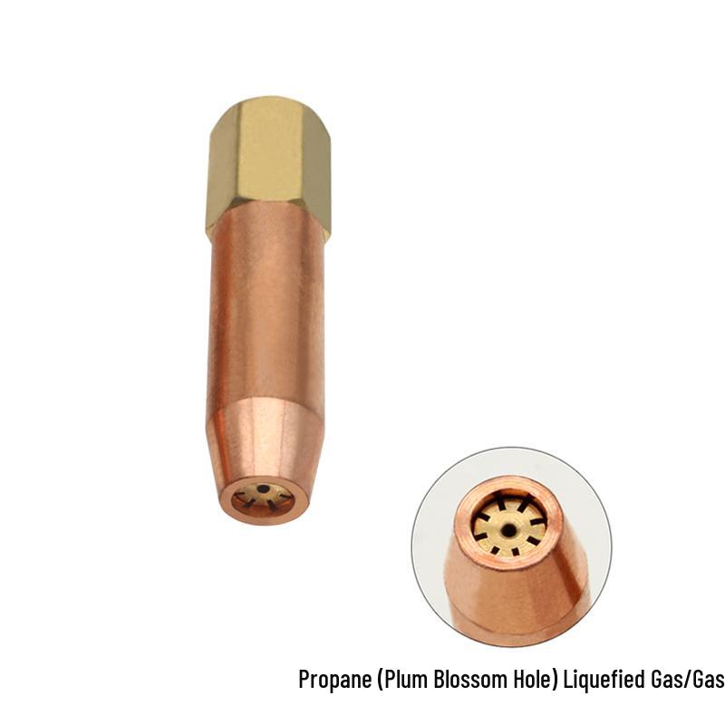 All-Copper Plum Blossom Welding Nozzle: Acetylene/Propane/LPG Torch Head with Oxygen Ring, Sizes 6 & 12