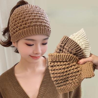 Wochenbett-Stirnband Herbst und Winter Damen 2024 neu winddichte warme Mütze, Stirnschutz, Mutterschafts-Kopftuch, gestrickte Woll-Kopfbedeckung