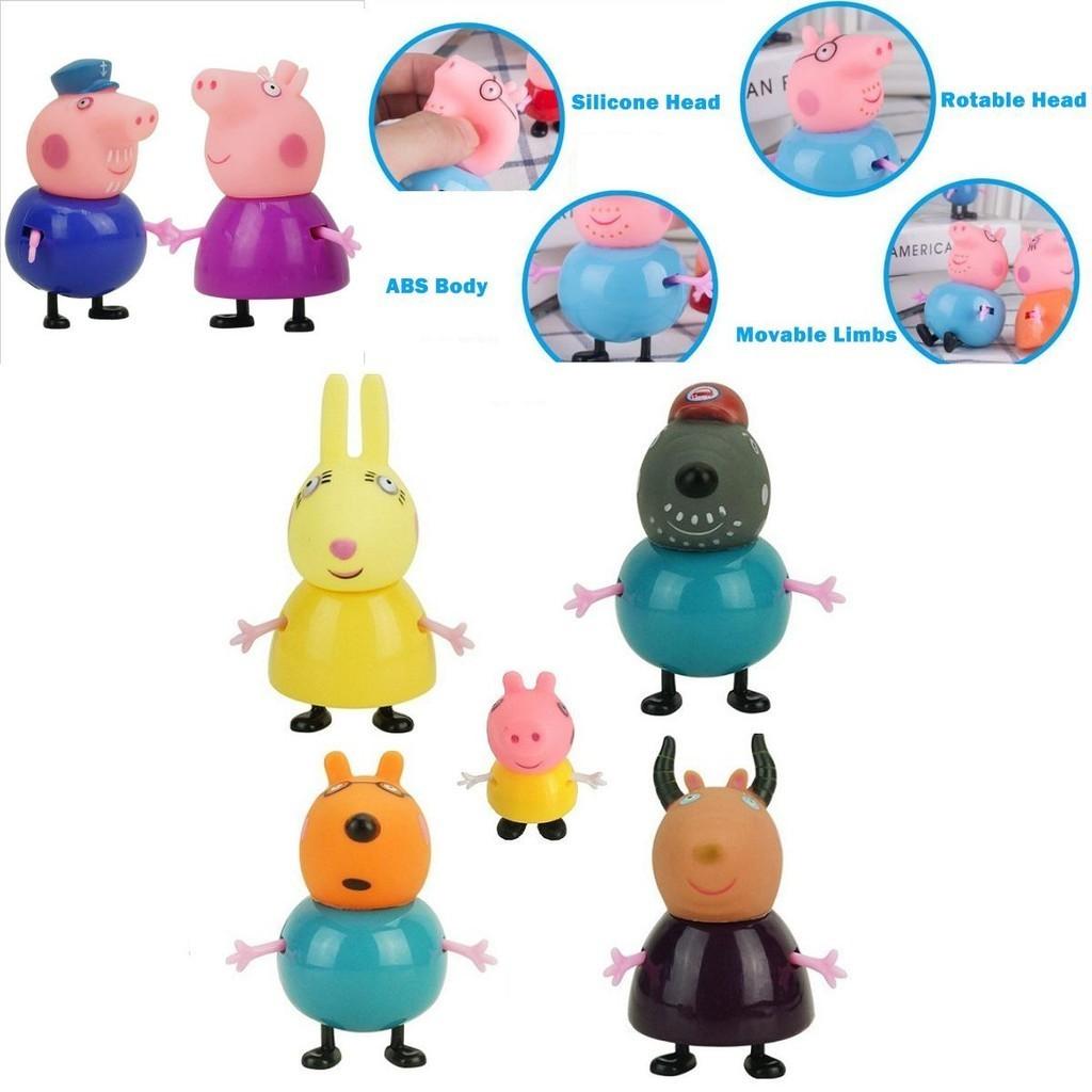 Bunte umweltfreundliche Peppa Pig Familie Freunde Actionfiguren für Kinder 25-teiliges Set
