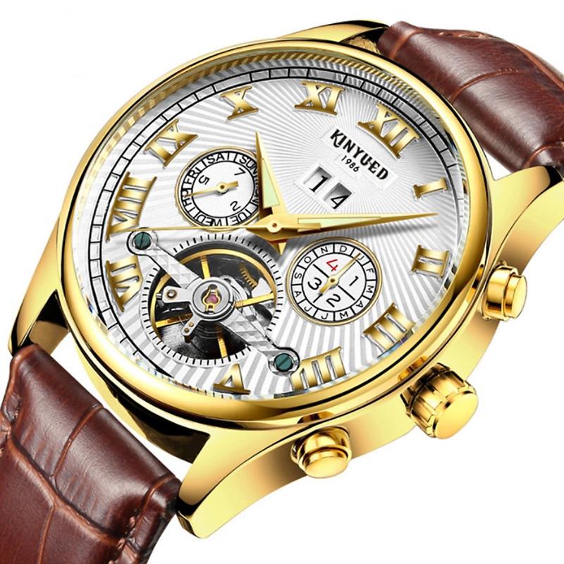 skeleton watch with date